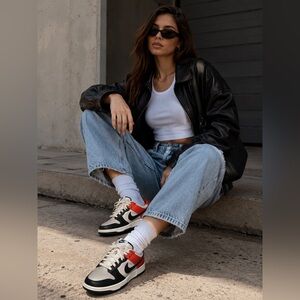 Nike Women's Black, White & Red Low-Top Sneakers